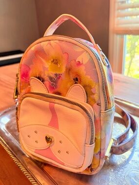 Betsy Johnson Floral Pink Mini Backpack Purse